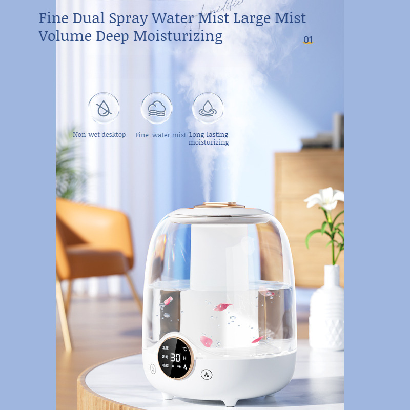 3L dubbele spray luchtbevochtiger verstuiver USB grote capaciteit thuis mute slaapkamer kantoor nachtlampje digitale display luchtbevochtiger