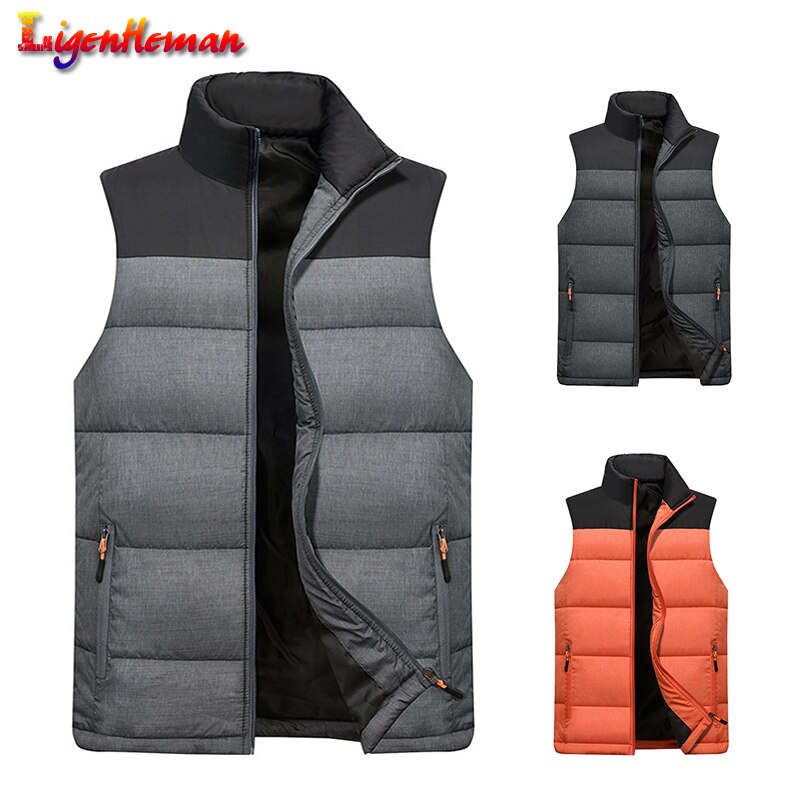 Herbst Winter lässig Westen männer Warmen Dicken Mäntel Jacke und Mäntel Reißverschluss Mehrere taschen Herren Ärmellose Jacke Männer Unten