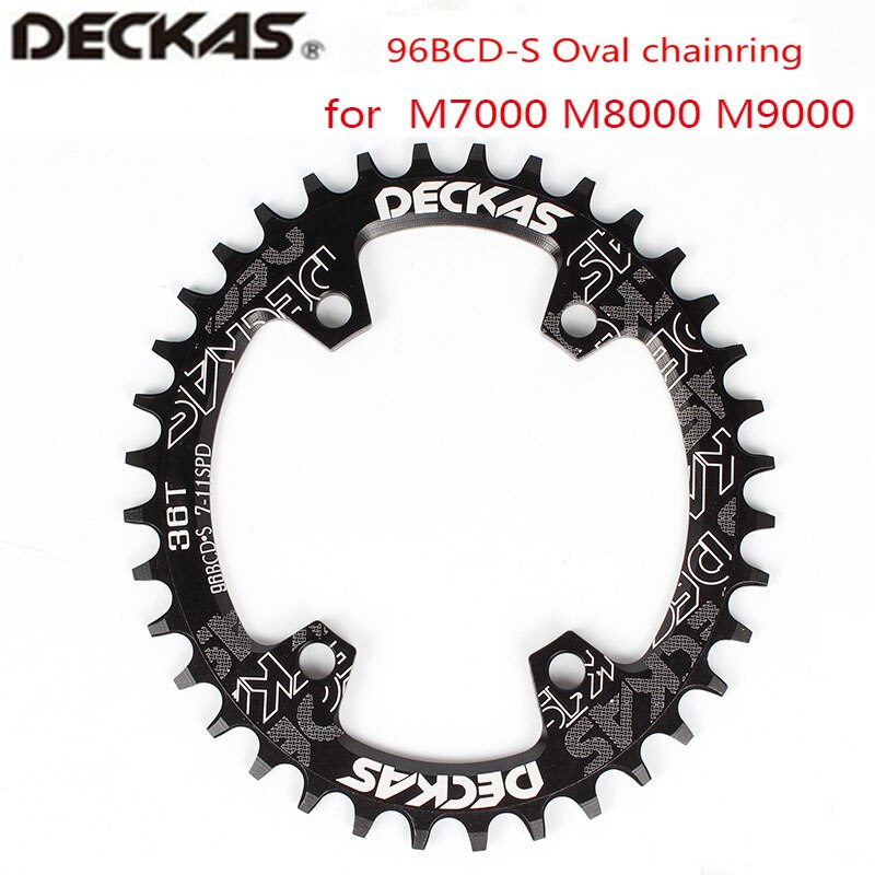 Deckas ovaal kettingblad mtb mountainbike fiets kettingblad bcd 96mm 32/34/36/38t plaat 96 bcd voor 7-11 speed  m7000 m8000 m9000