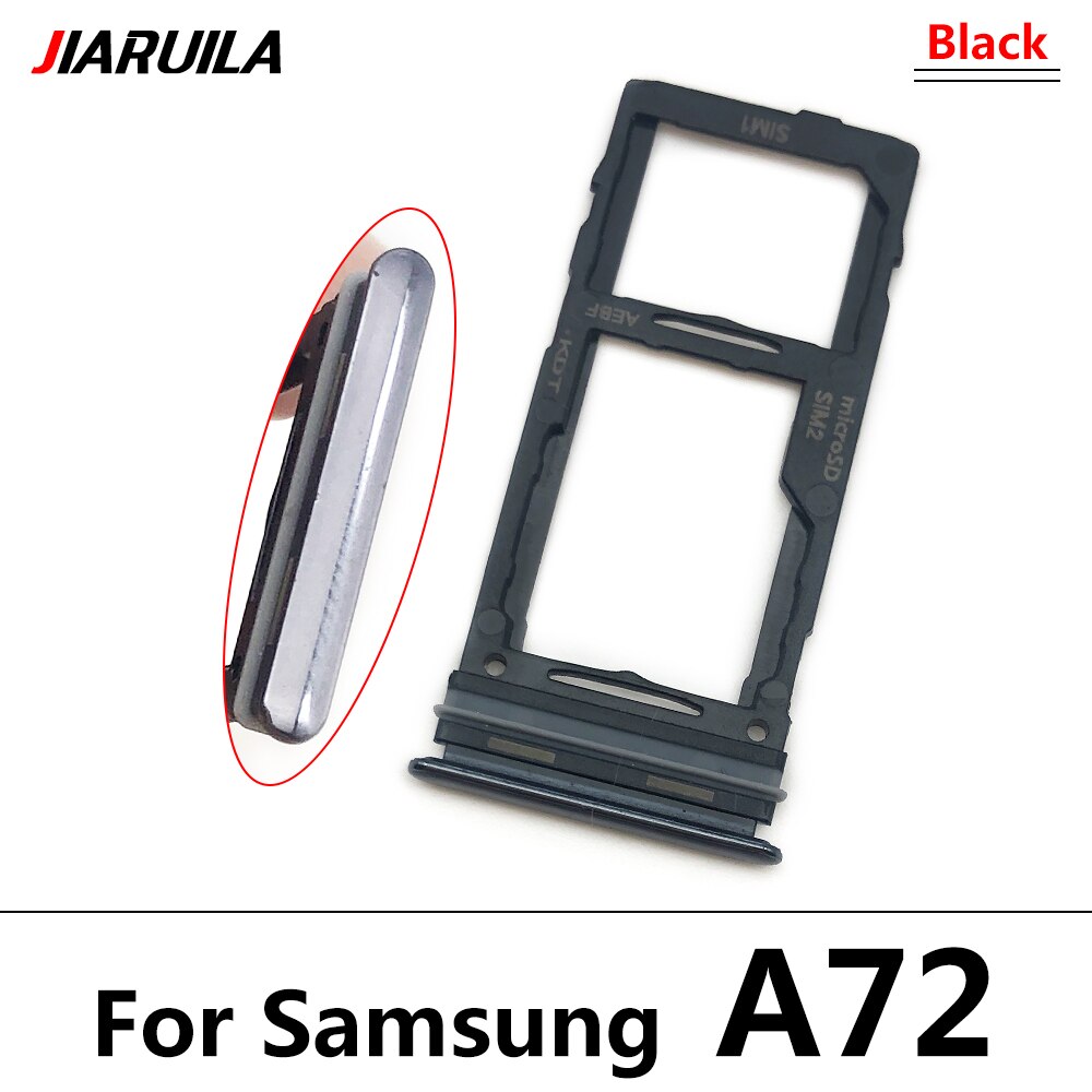 Emplacement pour carte SIM, pour Samsung Galaxy A32 4G A52 A72, remplacement de remplacement, support de carte SD, adaptateur + broche: A72 Black