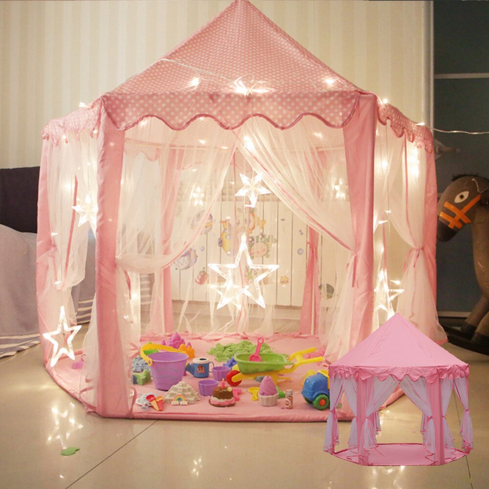 Children's Tent Play Tent Outdoor Indoor Garden Folding Playing Lodge Kids Balls Pool Playhouse Princess Girl's Dreamful Castle