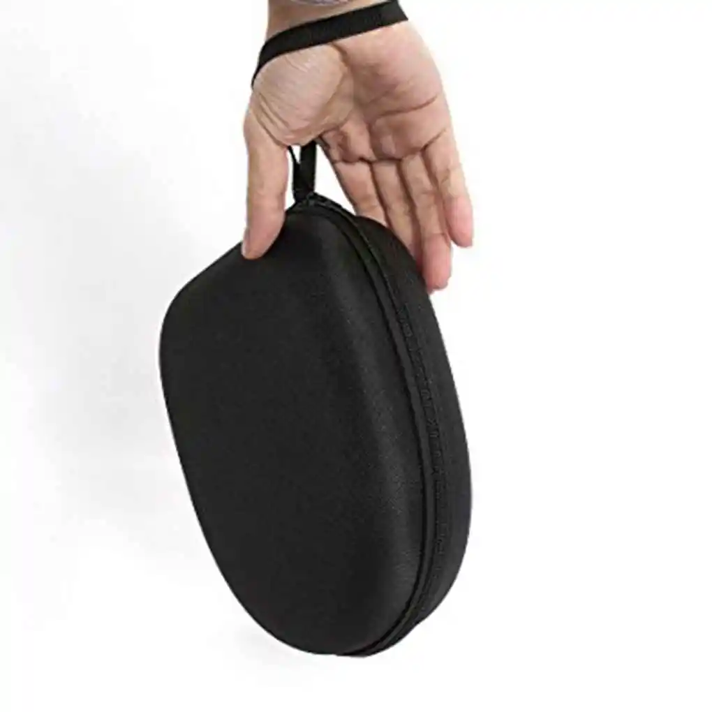 Estuche de transporte para auriculares Estuche para auriculares a prueba de golpes Capacidad Contenedor para auriculares de mano Suministros de viaje para empresa Negro