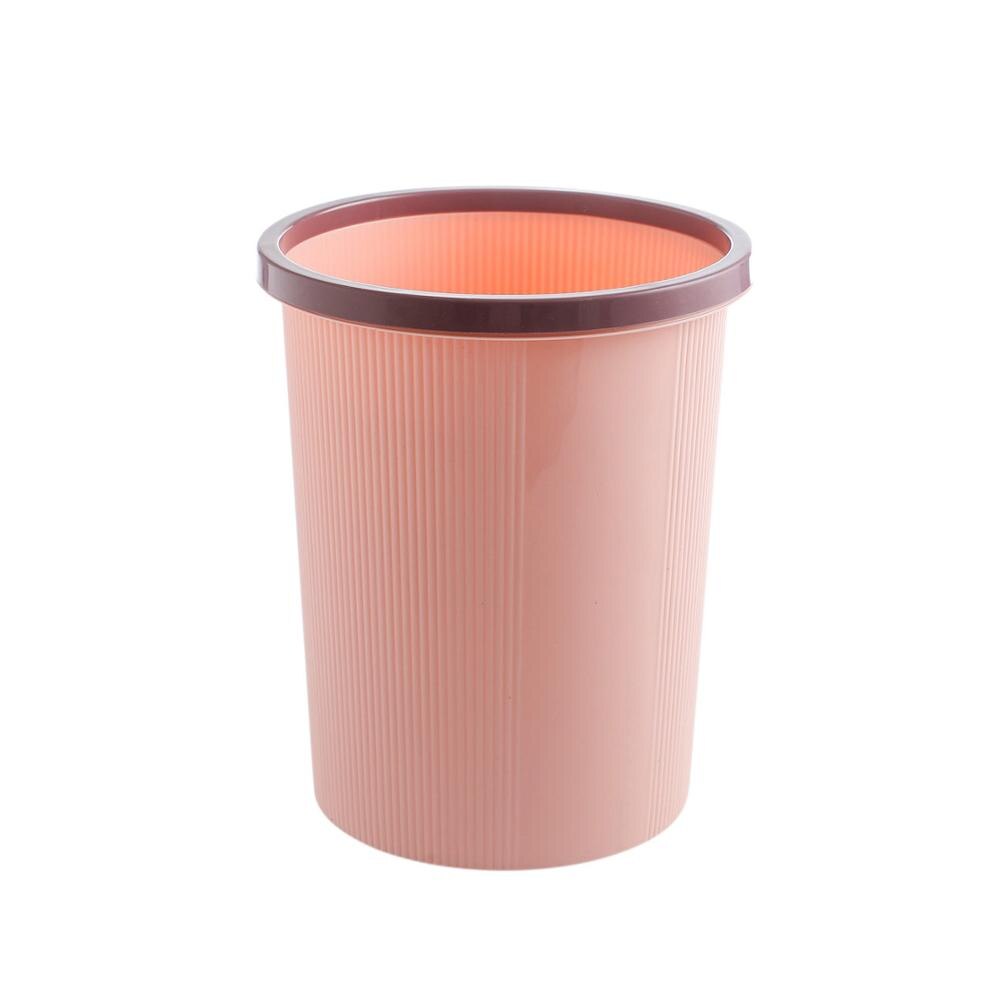 1pc søppeldunker med klemring husholdningslokk uten lokk plast papirkurv dårlig kjøkken søppel søppelbeholder: M rosa