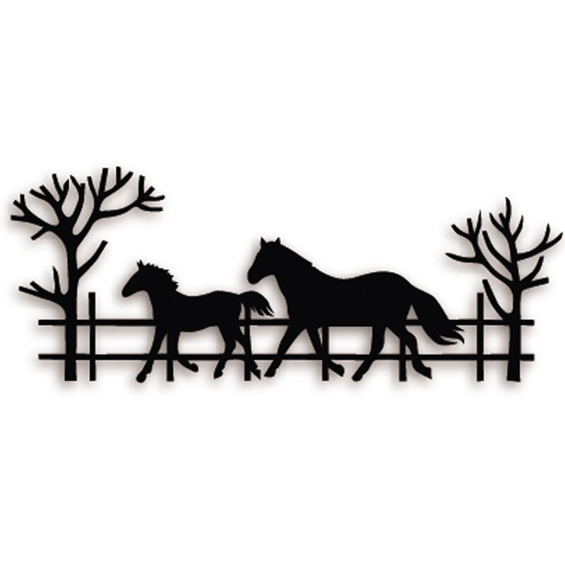 Løbende hest far & baby kant metal skære dør stencil til diy scrapbooking lykønskningskort prægning håndværk skabelon