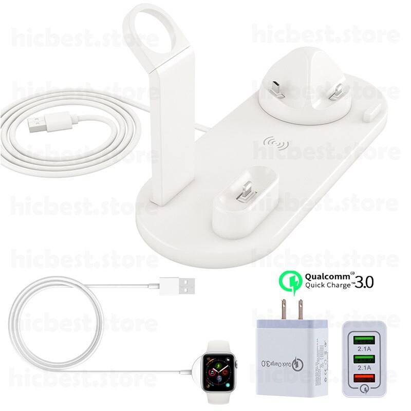 3 w 1 bezprzewodowa ładowarka indukcyjna stojak na iPhone X XS Max XR 8 Airpods Apple Watch 2 w 1 stacja dokująca stacja dokująca 3w1: Option 3