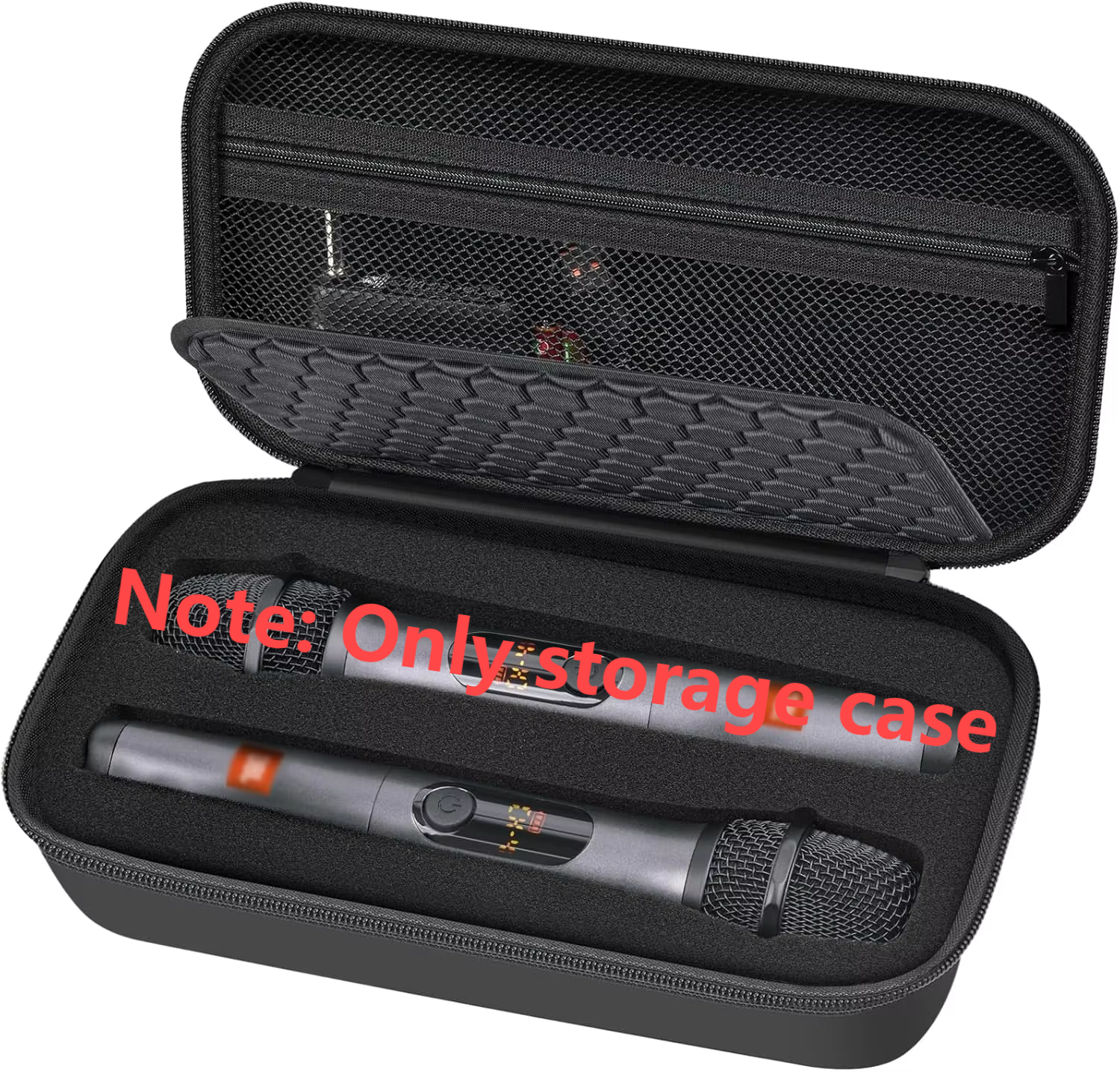 (nur Hülle) Schutzhülle für kabelloses Mikrofon, kompatibel mit JBL Wireless Two Microphone System, tragbare Reise-Aufbewahrungstasche mit zwei Mikrofonen