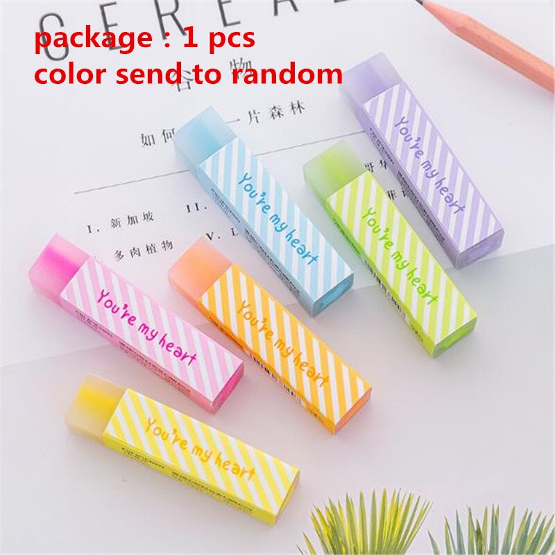 1Pcs Gum Potlood Tekening Gereedschap Schoolbenodigdheden Kids School Items Gummen Voor Kinderen Rubber Leuke Gum Potlood Sa: WHITE