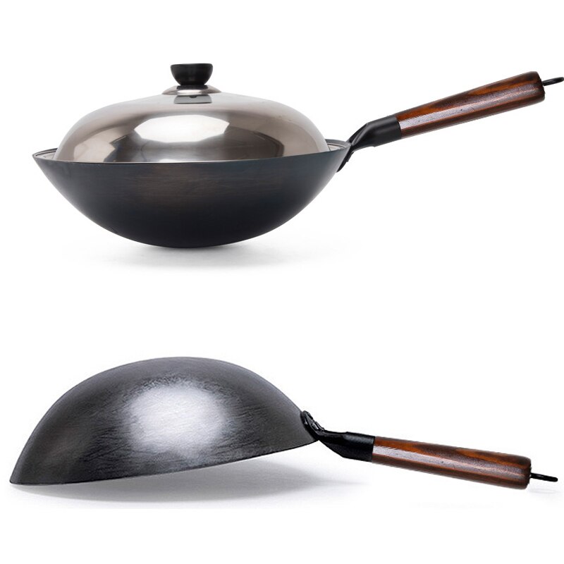 Fypo – Wok en fer traditionnel fait à la main, poêle en fer antiadhésive, ustensiles de cuisine pour cuisinière à gaz