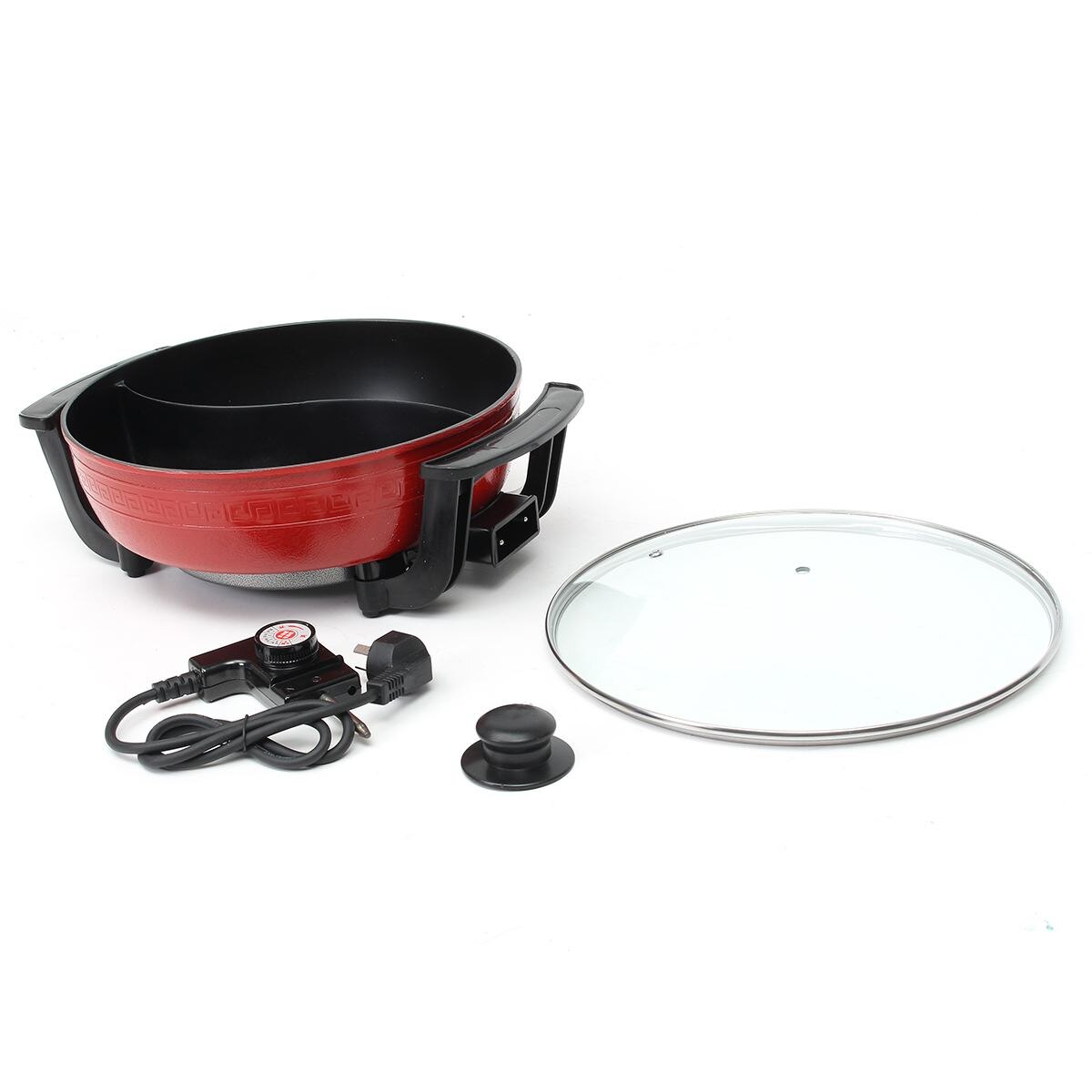 1300W 220V Elektrische Heißen Topf Suppe Töpfe Edelstahl Nicht Stock Rauchfreien Heimat Küche CookwareTwin Unterteilt Shabu topf
