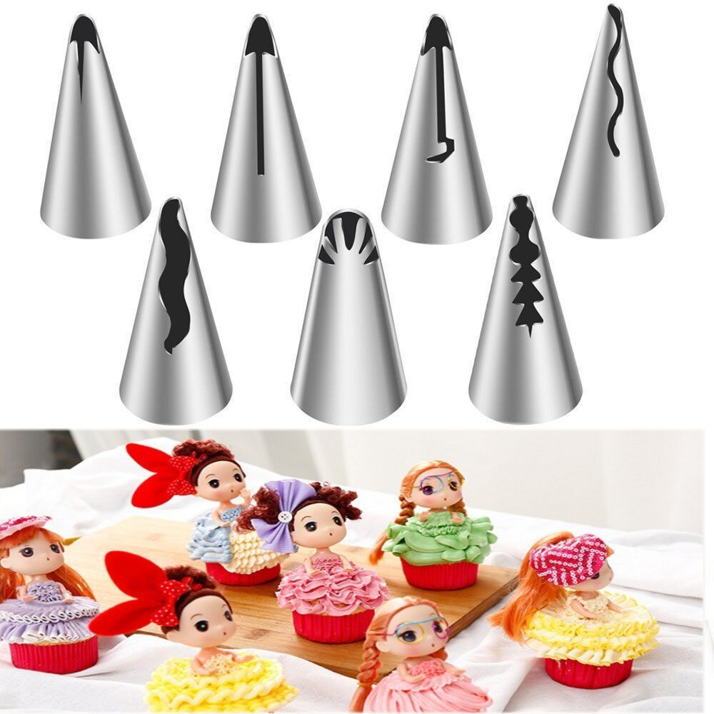 Coreano flor boca muñeca falda decorada boca sin costuras Acero inoxidable decoración boca boquilla para decorar pasteles herramientas de pastel