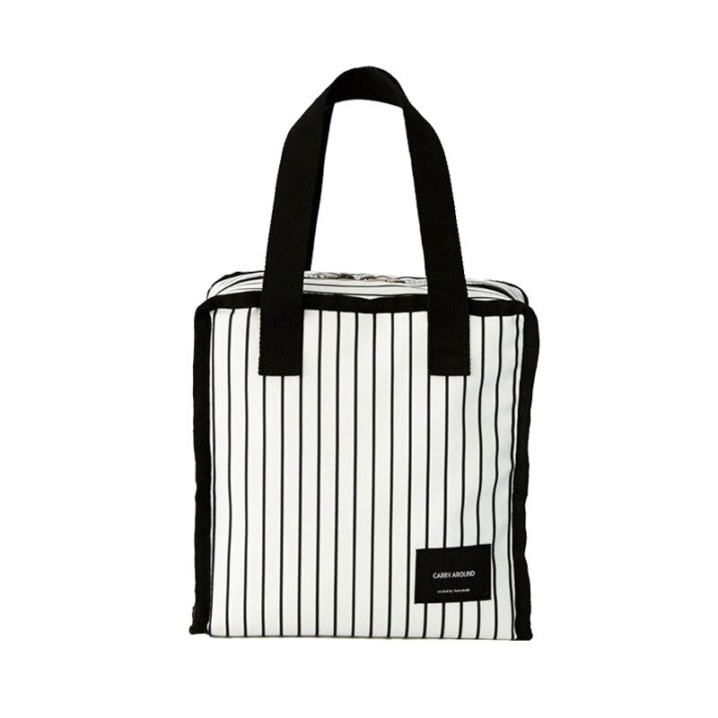 Streifen Tragbare Isoliert Picknick Kühler Trinken Wein Tasche Aluminium Folie Material Thermische Mittagessen Tasche Funktionale Obst Dosen Eis Pack