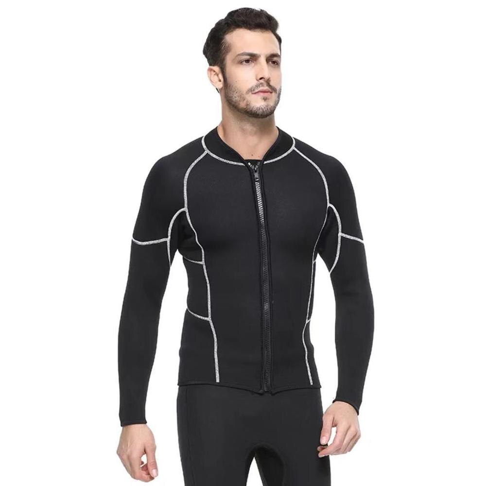 Smart-Chaqueta de neopreno de 3MM para hombre, trajes de buceo, Tops de natación, manga larga, protector de buceo: 2 / XL