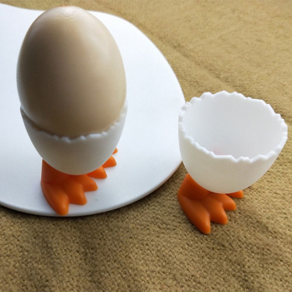 1/2/4Pcs Cute Egg Cup Holder with Feet Egg Opener Separator Boiled Egg Container Kitchen Supply Cooking Tool
