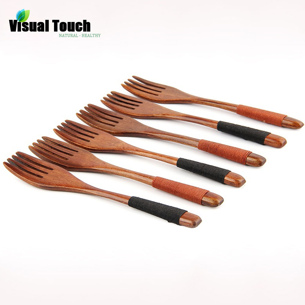 Wooden Food Dessert Fork Wood Forks Dinner Fork Cutlery Tableware Lovers Wooden Flatware Fruit Cake Forks