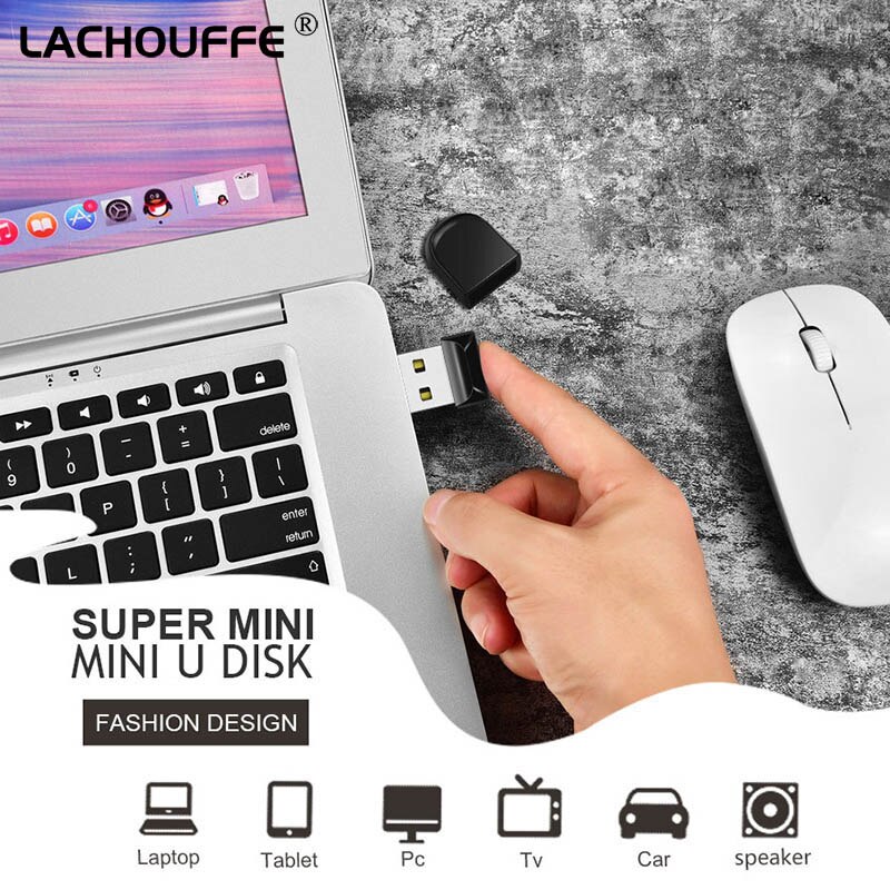 Negro Mini USB flash Drive 128GB 64GB 32GB 16GB 8 GB de Metal Pen Drive Pendrive 128 64 32 16 USB de 8 GB de memoria Flash Cle USB Stick