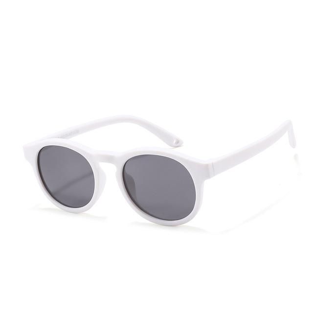 Primeras gafas de sol para bebé de 0 a 3 años, para recién nacido, con correa, redondas, flexibles, polarizadas UV400, accesorio de gafas de sol de silicona para bebé: Ice Blue