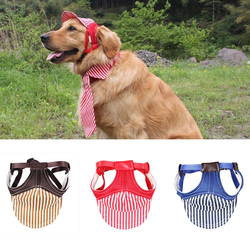 Hund baseball cap kæledyr solbeskyttelseshat med ørehuller til små mellemstore og store hunde udendørs rejser til hvalpe tilbehør