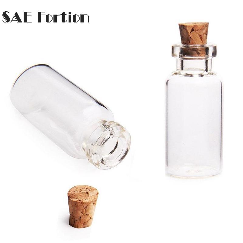 10pcs/lot Mini Small Tiny Clear Cork Stopper Glass Bottles Vials Decoration Kit Mini Glass Bottles With Corks: A