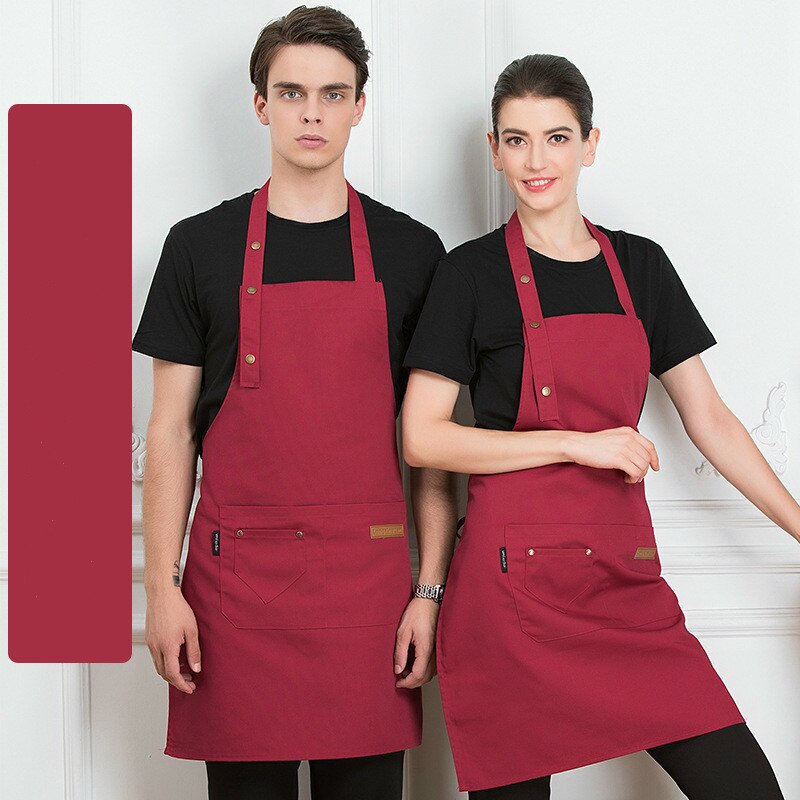 Koch Kellner Cafe Einkaufen Kellner Reine Farbe Kochen Küche Schürze für Frau Männer BBQ Friseur Schürzen Lätzchen Küche Zubehör