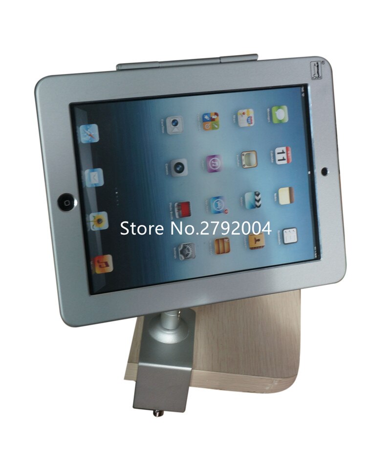 Flexible house ipad security lock tablet table mount flat pc display enclosure computer lock case with clamp for Ipad 2/3/4/air
