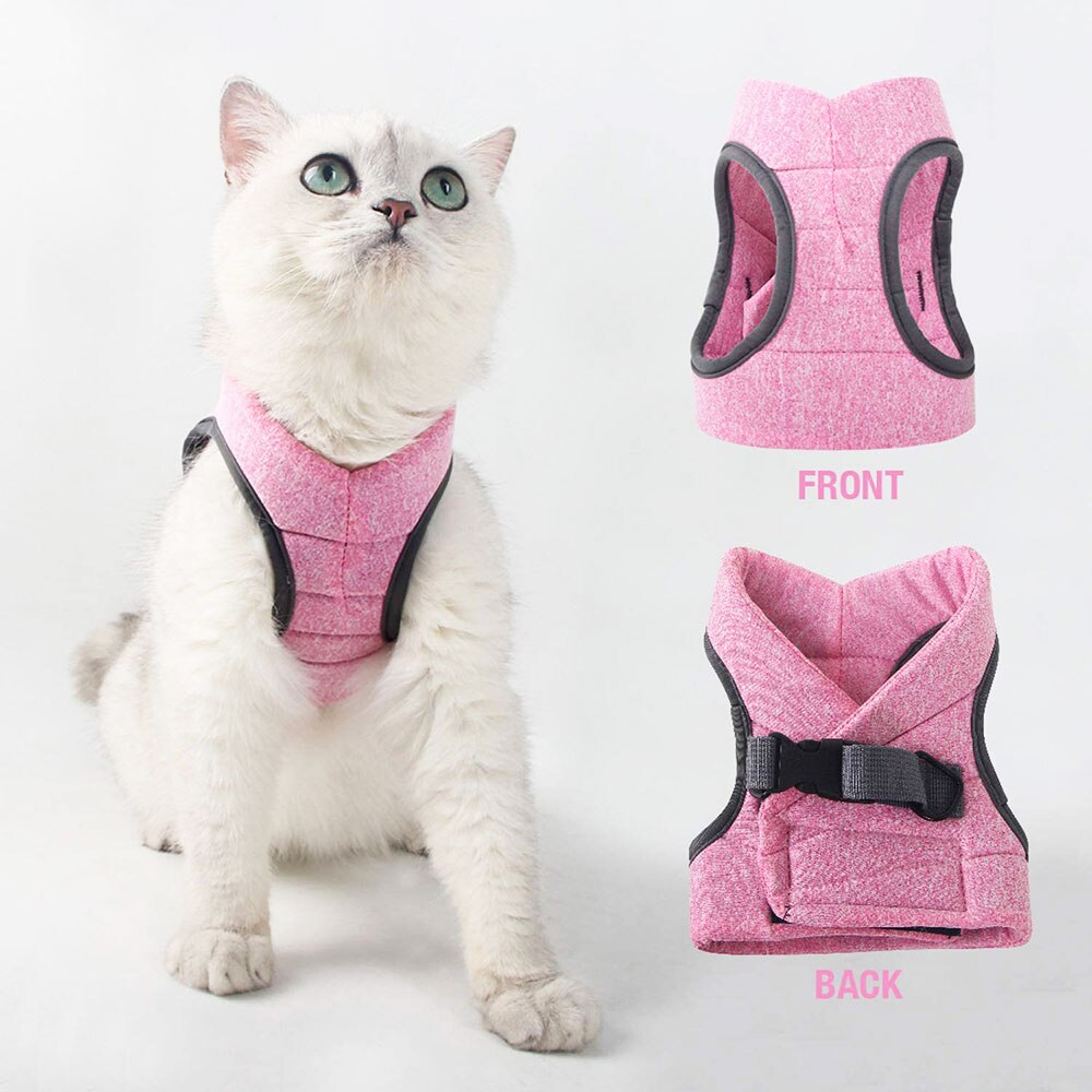 Zestaw uprząż i smycz dla kota robić chodzenia ultralekka kamizelka dla kotów z systemem amortyzacja anty-ucieczka odpowiednia dla szczeniąt króliki