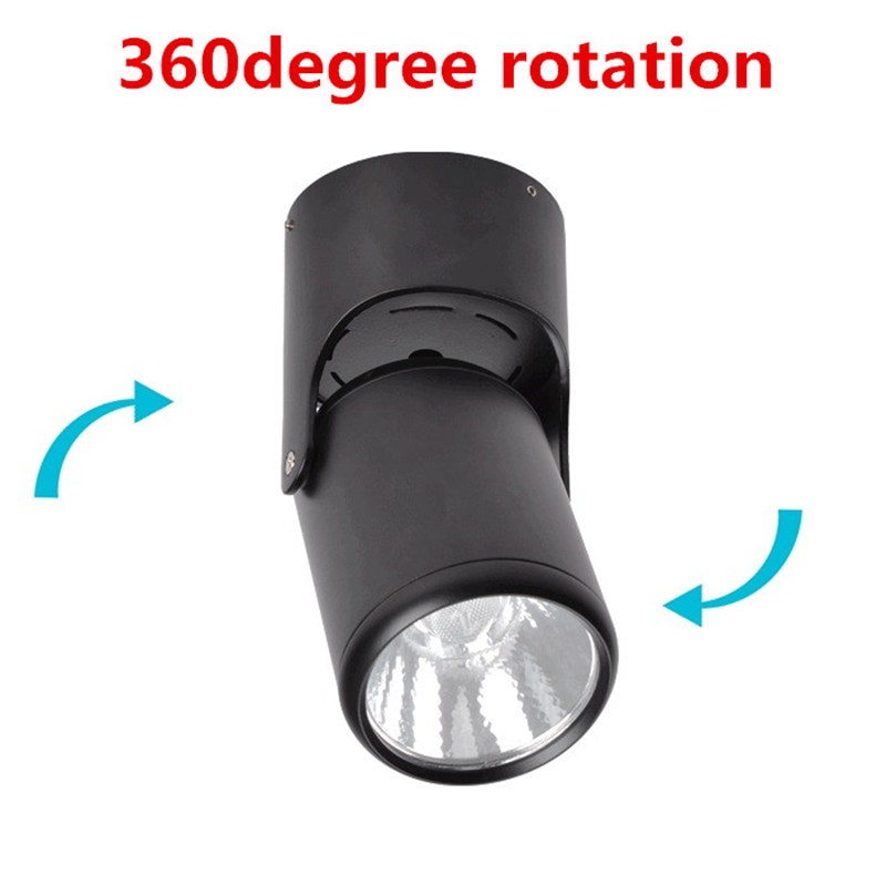 ! 10w 20w cob led downlights utenpåliggende takspotlight 180 graders rotasjon takdownlight  ac85-265v