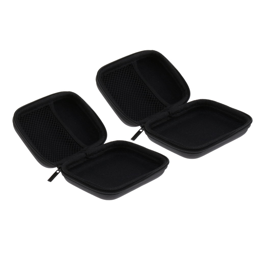 2 Stuks Canvas Ronde/Vierkante Box Case Organisator Voor Mic Toebehoren Opslag-Zwart