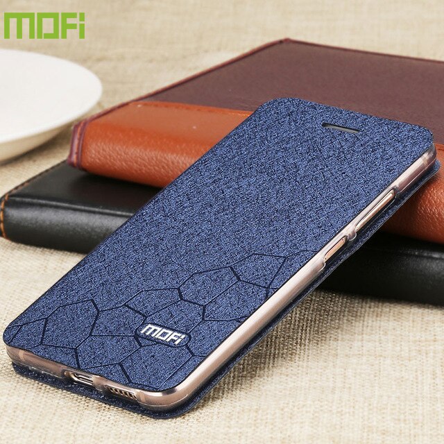 Étui à rabat en cuir et Silicone pour Xiaomi Poco M3, Coque Capas MOFi originale, résistant aux chocs, étui de luxe pour livres: Blue