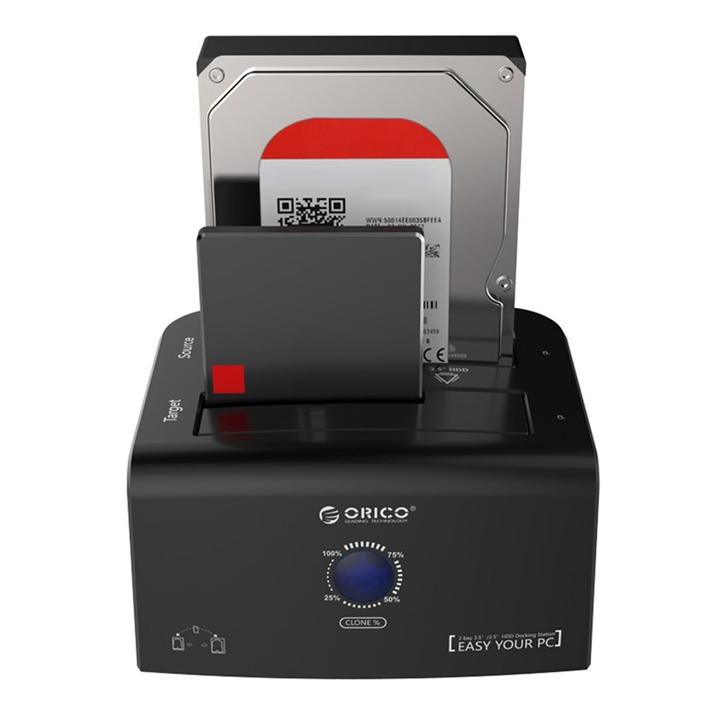 Double Disk Position Offline Copy Hard Disk Base Hard Drive Docking Station With Led Computer Accessories