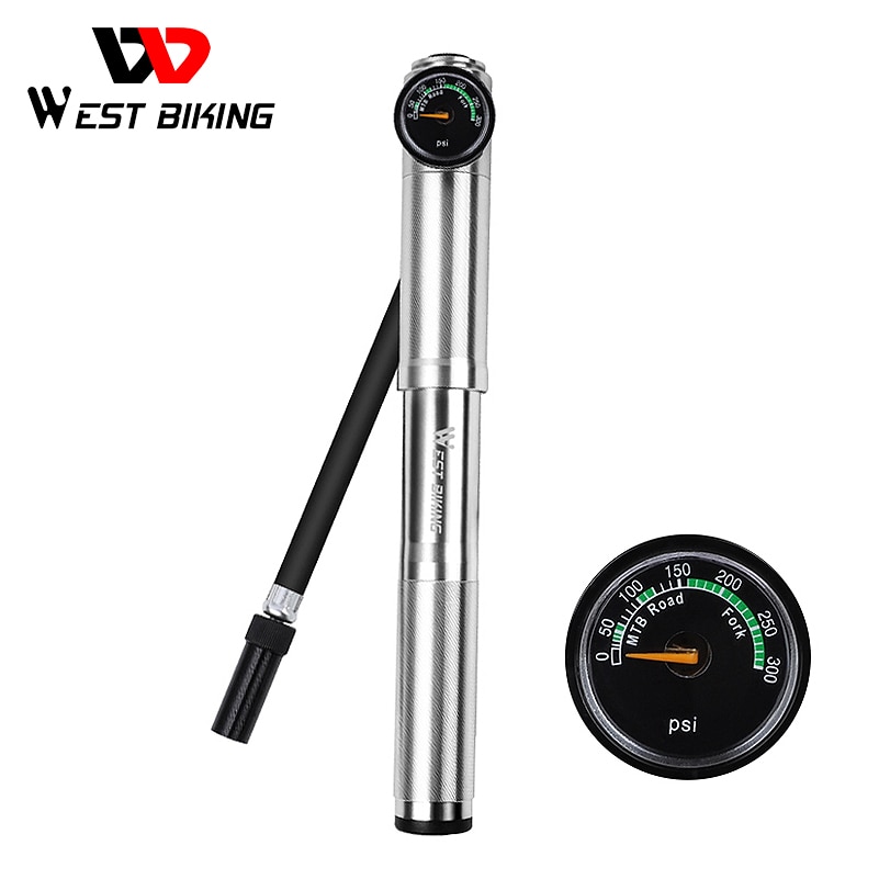 West Fietsen 89G Draagbare Mini Fietspomp Mtb Mountainbike Pomp 160 Psi Hoge Druk Fietsen Hand Luchtpomp bal Tire Inflator