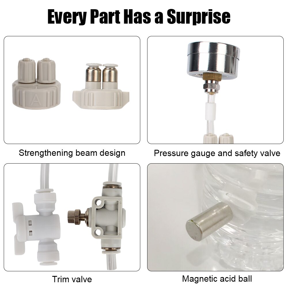 Diffusore valvola CO2 fai-da-te per acquario acqua erba con dispositivo di flusso d'aria a pressione kit sistema generatore di CO2 forniture per acquari