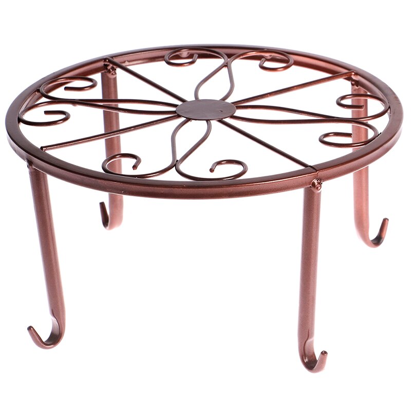 Wrought Iron Potted Stander Flower Pot Rack Stand basion Display Shelf Garden Plant flower Holder Balcony Round Home Decor Rack: BR