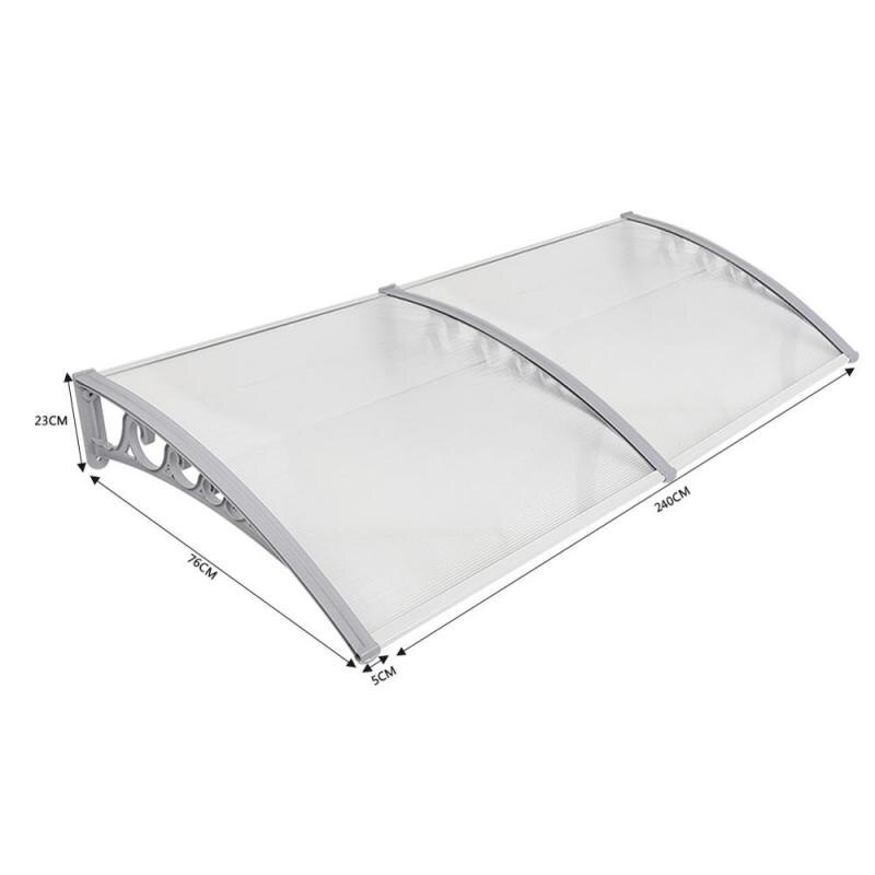 Awning Shade Window Door Sun Canopy Hollow Sheet Protection Canopy Awning Shelter Porch Front Rain Roof Gazebo For Garden: 80x240 cm