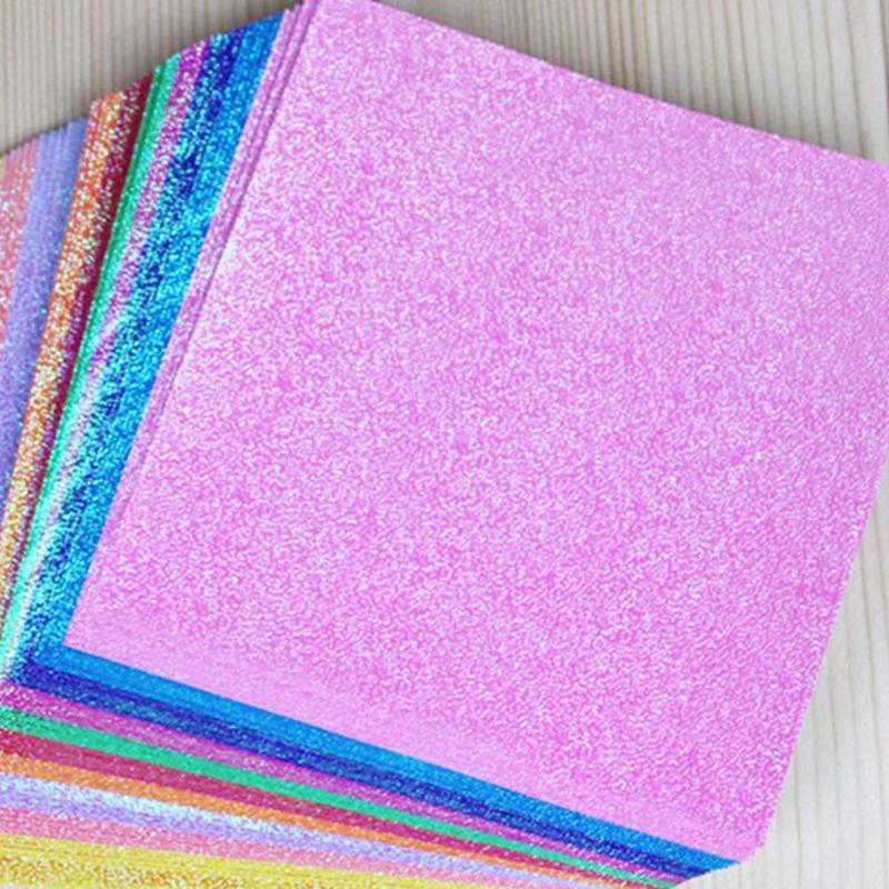 50 Stks/set Vierkante Origami Papier Glitter Origami Shining Kleur Effen Folding Craft Voor Kinderen Scrapbooking Papers T8C8