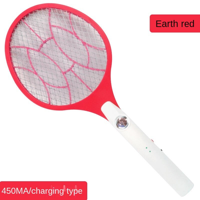 Electric Mosquito Swatter Rechargeable Household Multi-function Three Layer Net Powerful Battery Fly Swatter Mosquito Swatter: F