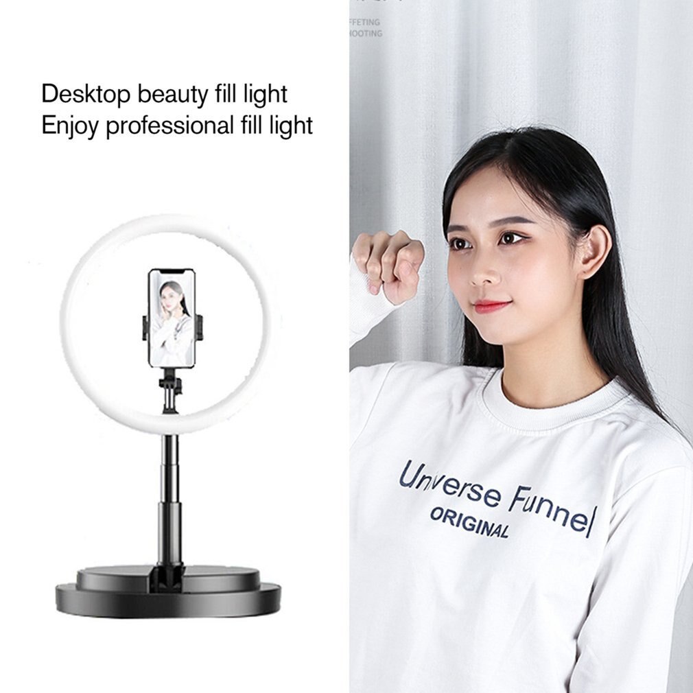 Live Light Folding Telescopic LED Ring Lamp Light Brightness Adjustment Three Color Temperatures With Remote Control
