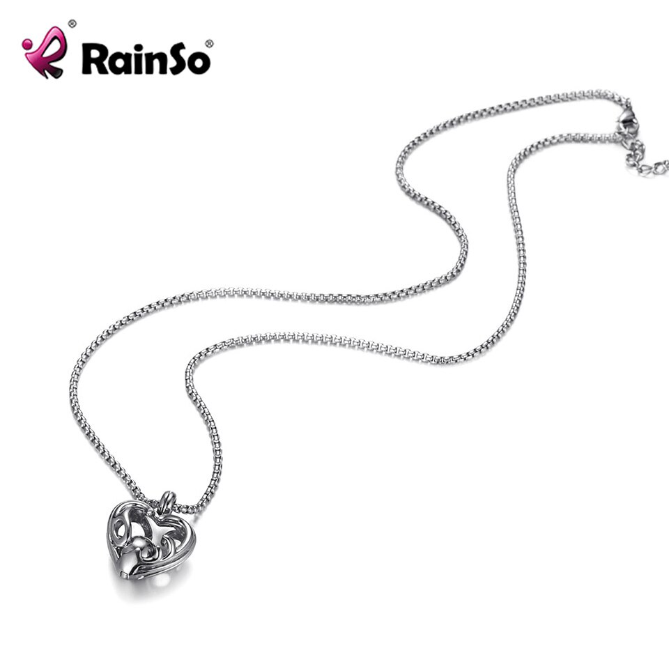 RainSo Stainless Steel Link and magnets ball Necklaces Health for arthritis Bio Energy Healing Power Heart-shaped Necklace