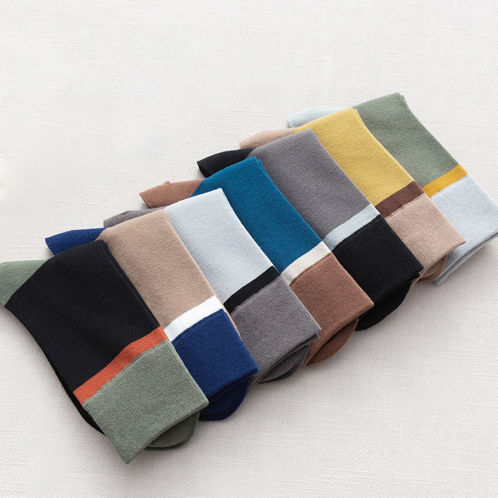 Calcetines de algodón transpirables para hombre, calcetín informal de negocios, , estilo Harajuku japonés, invierno,