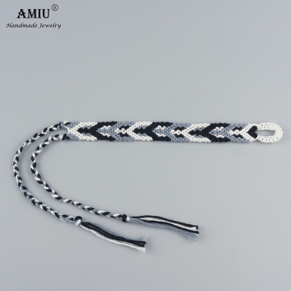 AMIU Andean Freundschaft Armbänder Handarbeit Gewebt Baumwolle Freundschaft Armbänder Macrame Armbinde Boho Stil Fußkettchen wickeln Armbinde