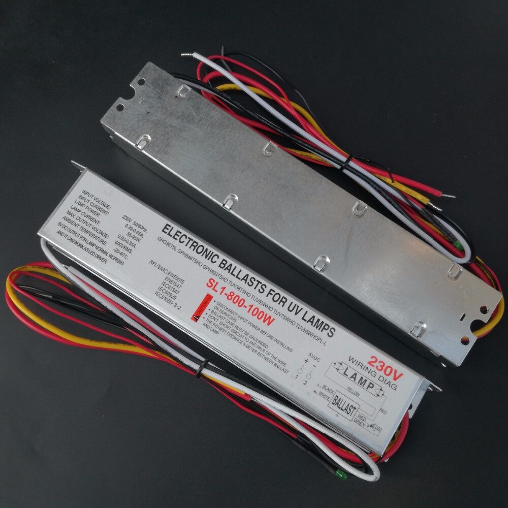 2pcs 100W 230V Germicidal Lamp Electronic Ballasts UV Ballast for UV Lamps TUV36T5HO TUV55WHO TUV75WHO TUV95WHOPL-L SL1-800-100W