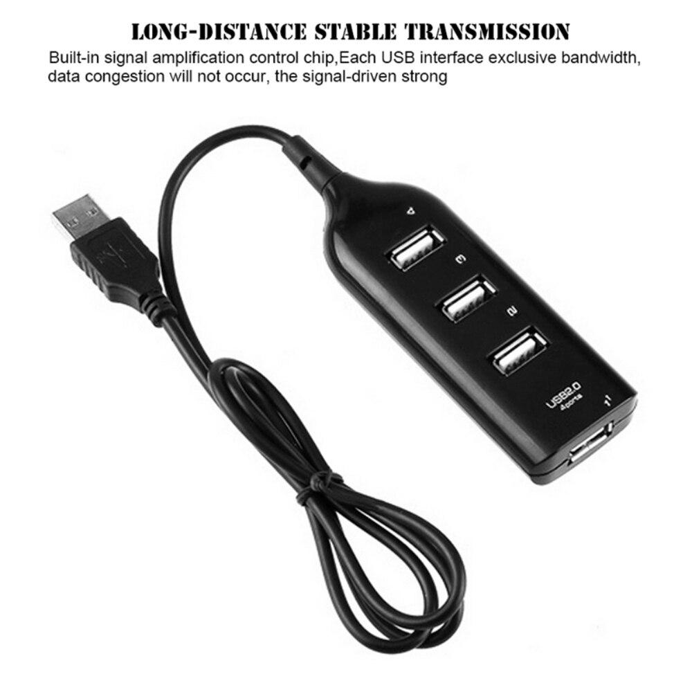 Multi USB Hub 2.0 High Speed Hub Adapter Mini USB 2.0 4 Ports Splitter For PC Laptop Notebook Computer Peripherals Accessories