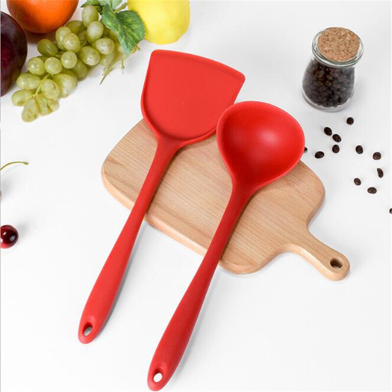 6 Stks/set Siliconen Keukengerei Koken Lepel Spatel Set Rijst Lepel Koken Tools Keuken Accessoires