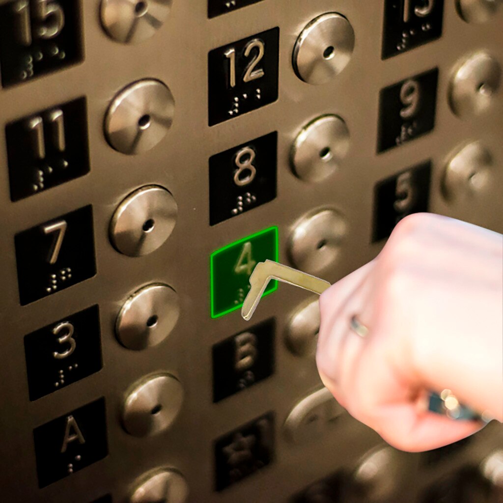 Elevator Button Contactless Tool The Safe And Easy Way To Avoide Germs-Contactless No-Touch Protect Safety Isolation Brass Key