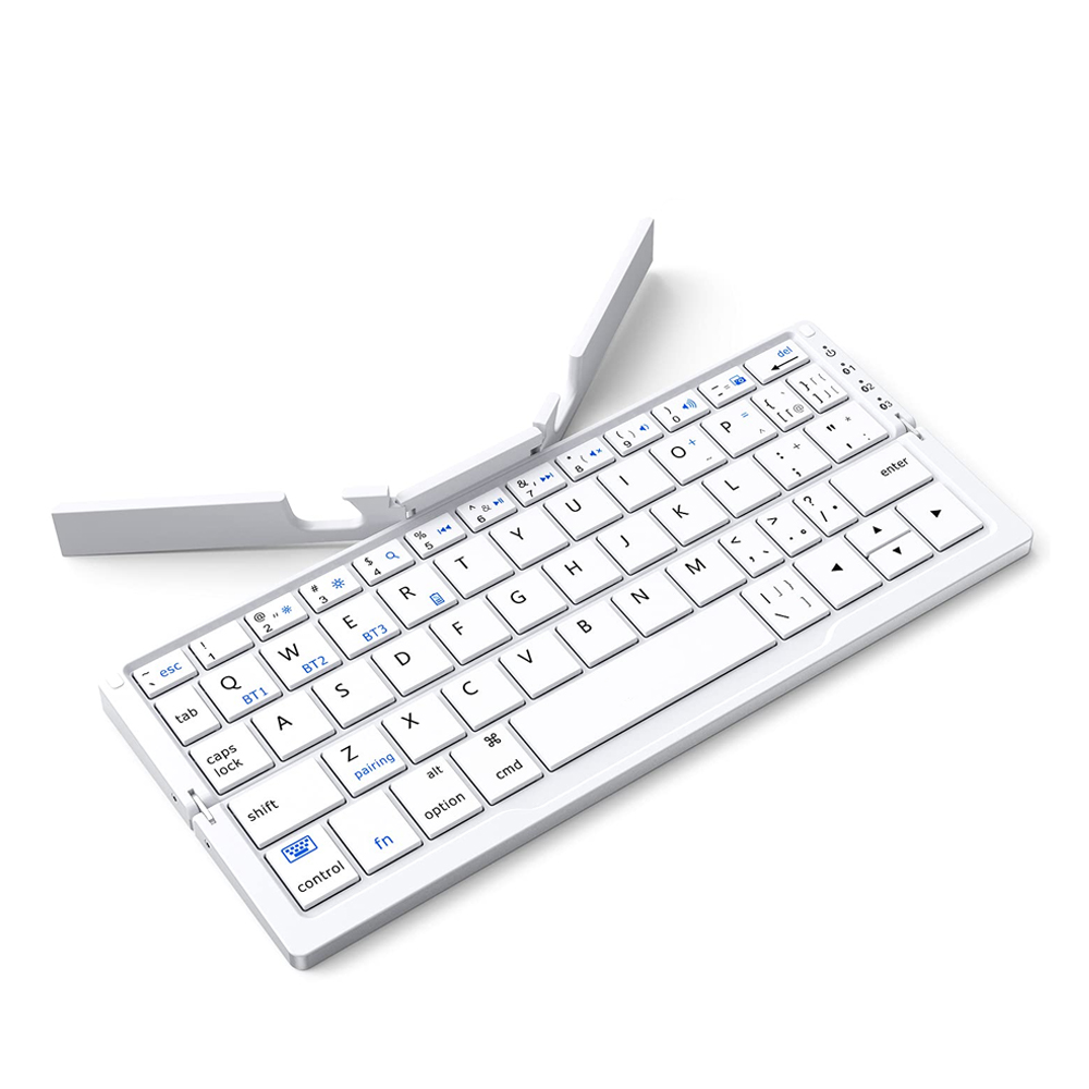 Bluetooth draadloos opvouwbaar toetsenbord geschikt voor Android iOS Windows MAC iPad toetsenbord Mini mobiele telefoon toetsenbordaccessoires: WIT