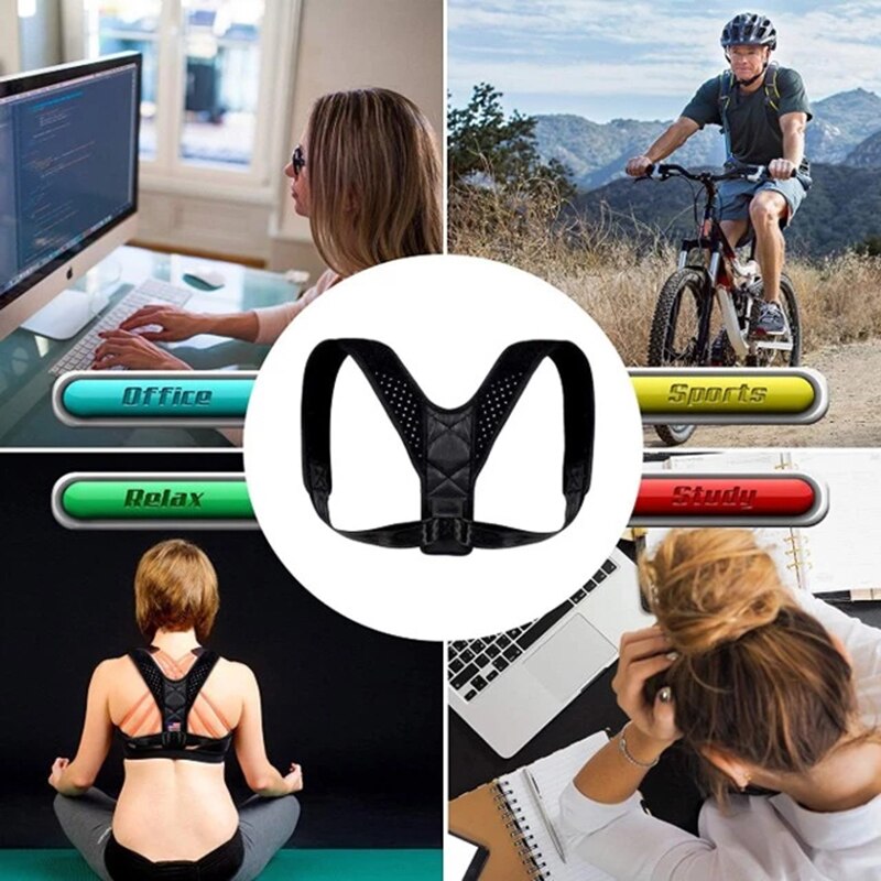 Corrector de postura ajustável apoio para as costas corrector de saúde postura dor cinta suporte cinto cinta modeladora feminina coluna vertebral