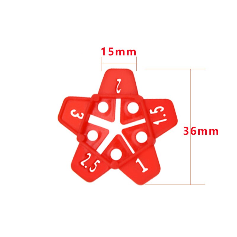 50pcs Tile Leveling System Five Size in One Removable Wall Tiles Gap Locator Can Reuse Cross Floor Construction Tools 1mm-3mm