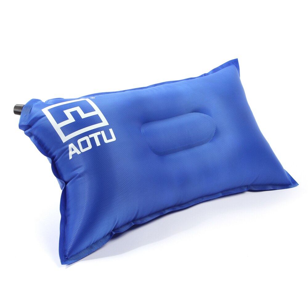 Portable Outdoor Inflatable Camping Pillow Ultralight Travel Pillows With Pocket Portable Inflation Cushion Soft Pillow D35: Blue