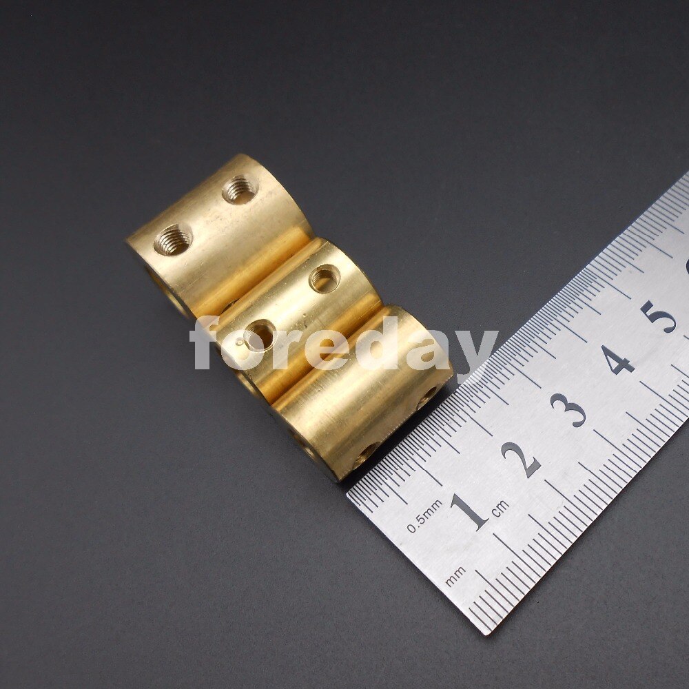 Messing kobber aksel motor stiv kobling kobling 4mm 5mm 6mm 7mm 8mm 10mm 12mm + fri unbrakonøgle 22mm dia . 14 16 20mm * fd622-639