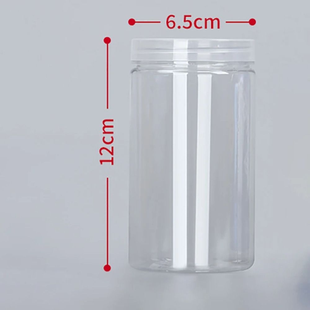 Bote sellado transparente con tapa, botella de embalaje vacía, tarro de plástico para alimentos, contenedor de almacenamiento de grado alimenticio, cubo Circular: plum