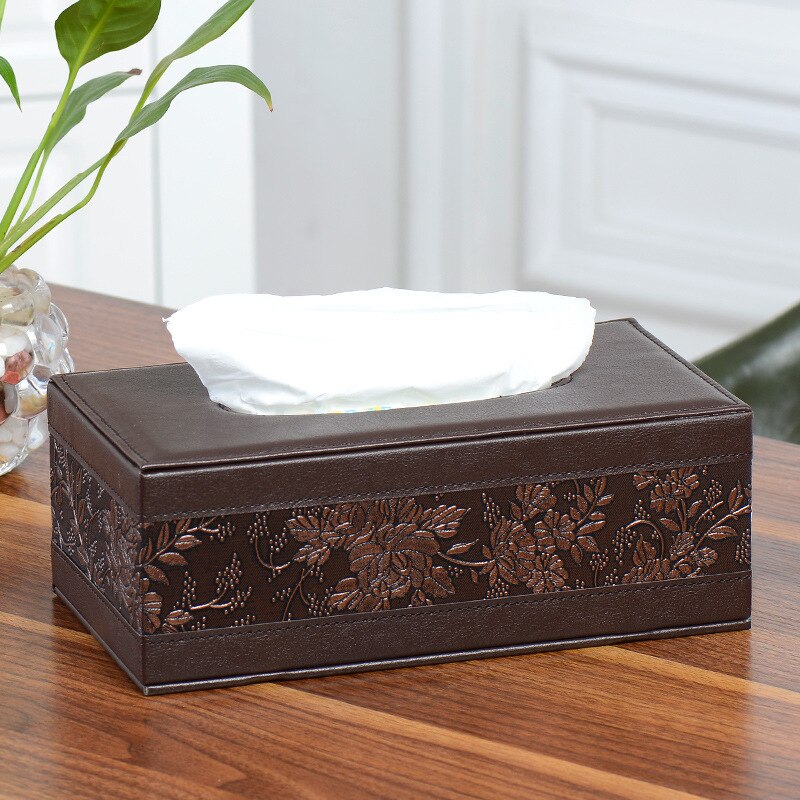 Leather Tissue Box Rectangle Square Pen Remote Storage organizer Paper Napkin Towel holder dispenser cover cases wx11081509: style A-L